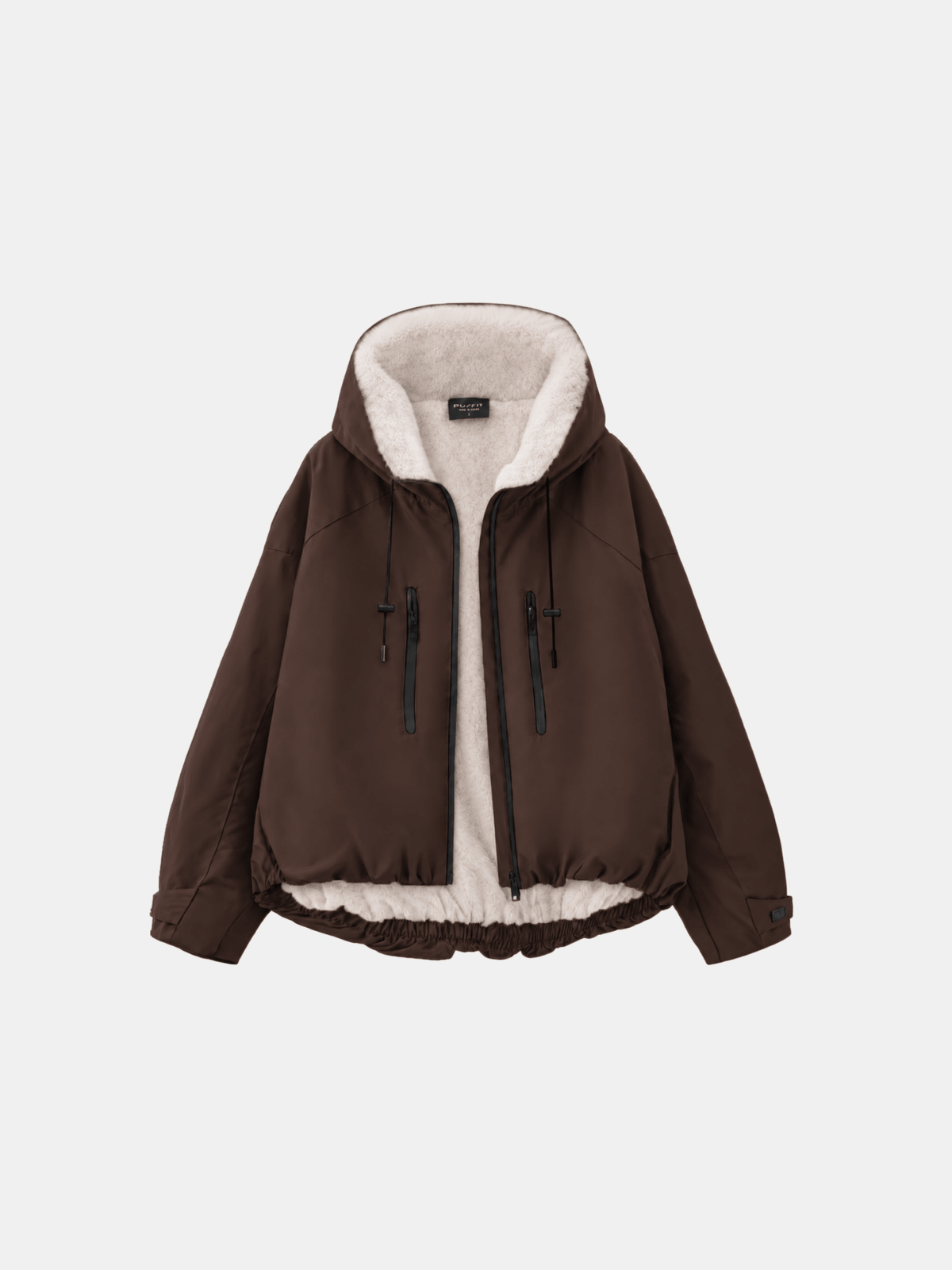 Faux Fur Lined One Size Short Oversized Rain Jacket