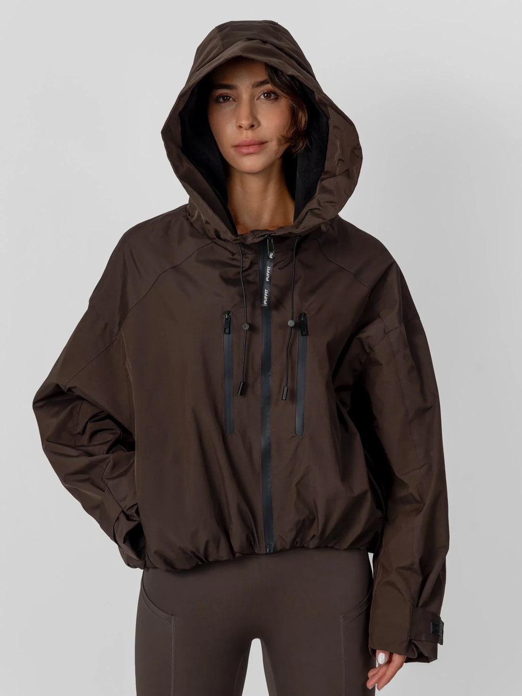 Fleece Lined One Size Short Oversized Rain Jacket