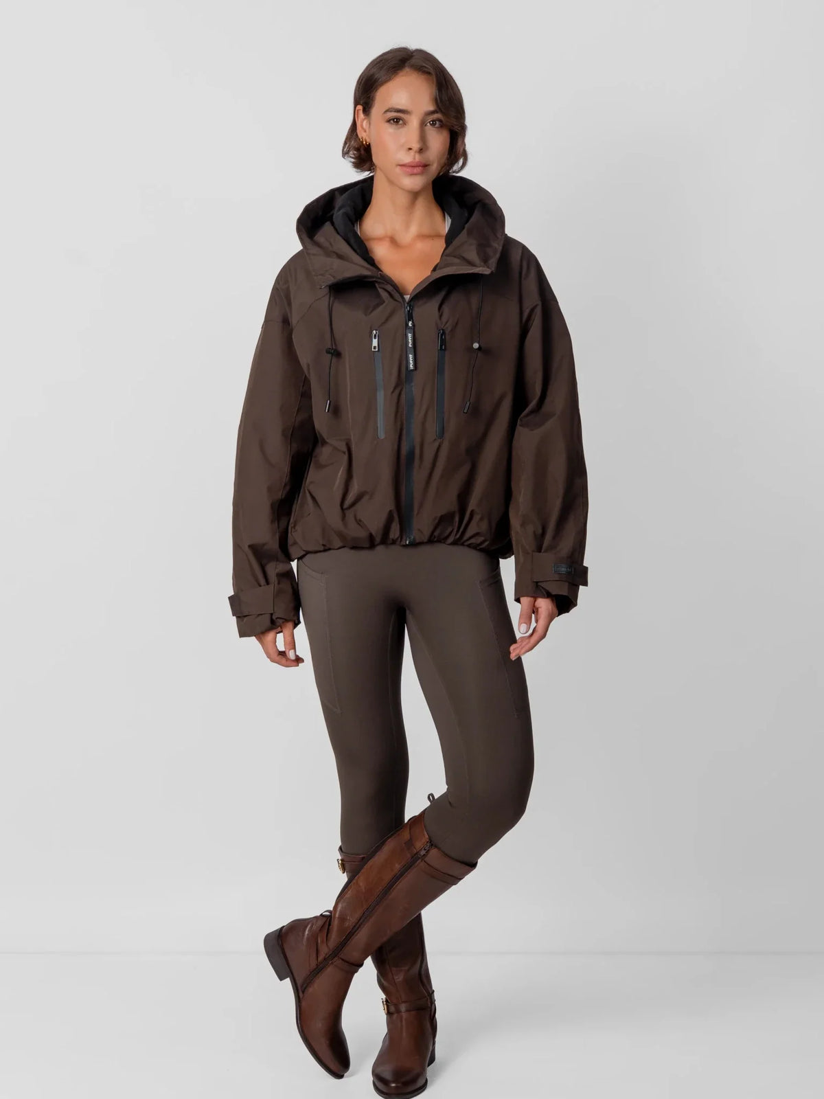 Fleece Lined One Size Short Oversized Rain Jacket