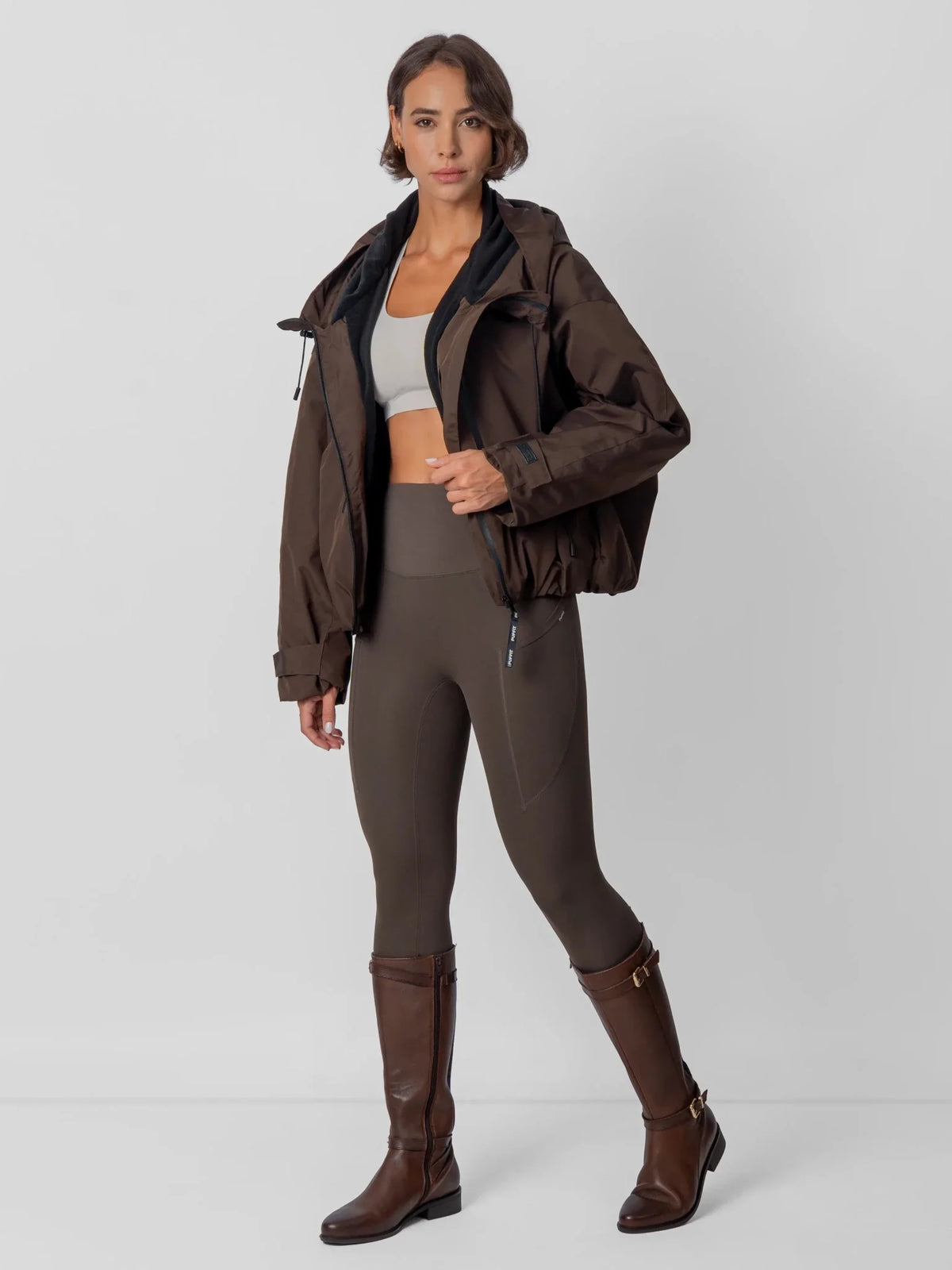 Fleece Lined One Size Short Oversized Rain Jacket