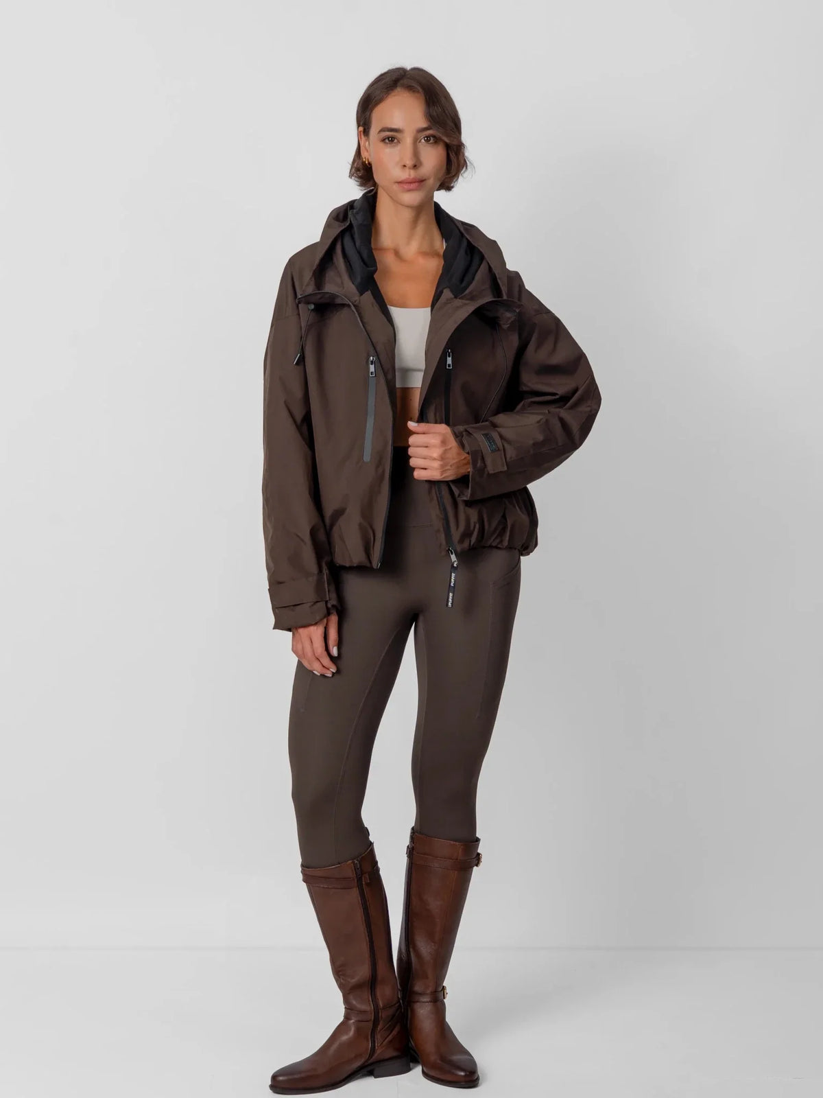 Fleece Lined One Size Short Oversized Rain Jacket