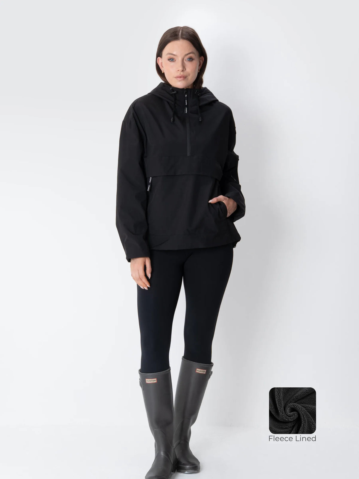 Classic Relaxed Fit Rain Hoodie - Black