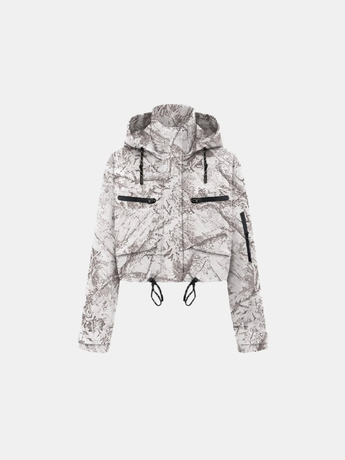 Mist Camo Cropped Detached Hooded Rain Jacket