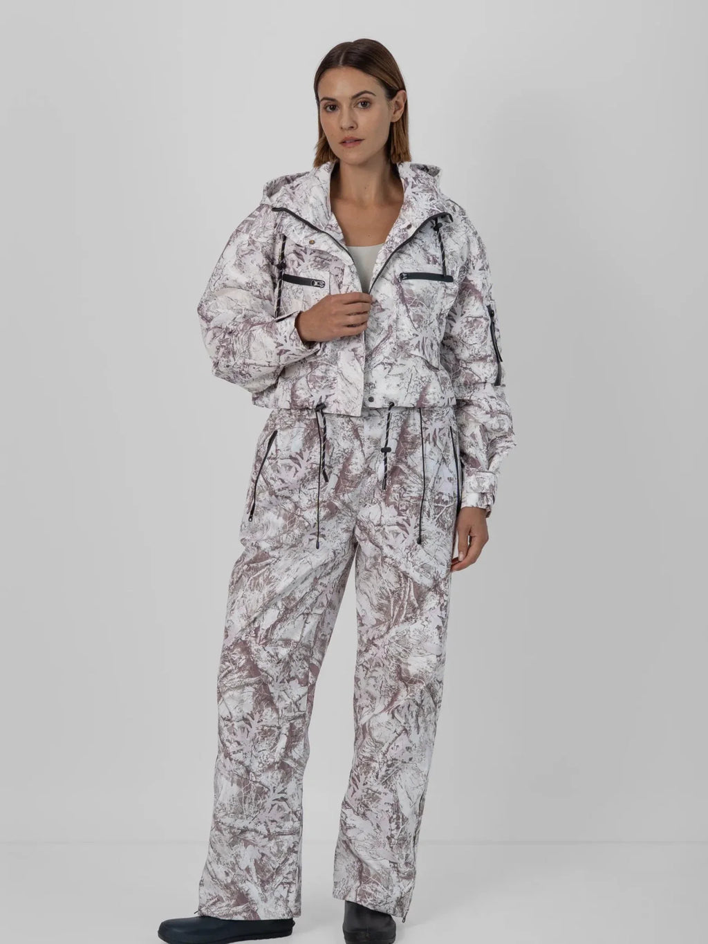 Mist Camo Waterproof Relax Fit Straight Leg Trousers