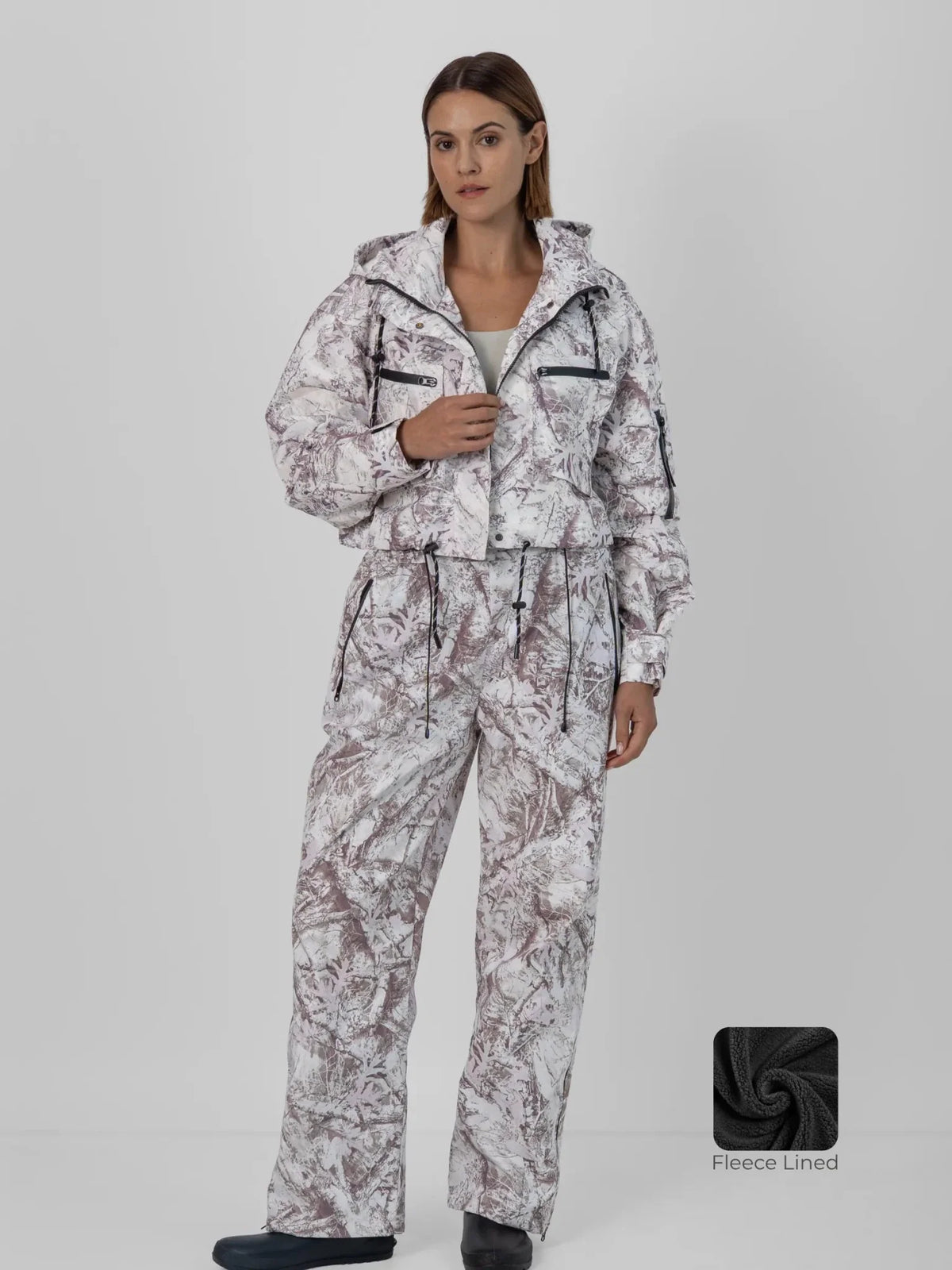 Mist Camo Waterproof Relax Fit Straight Leg Trousers