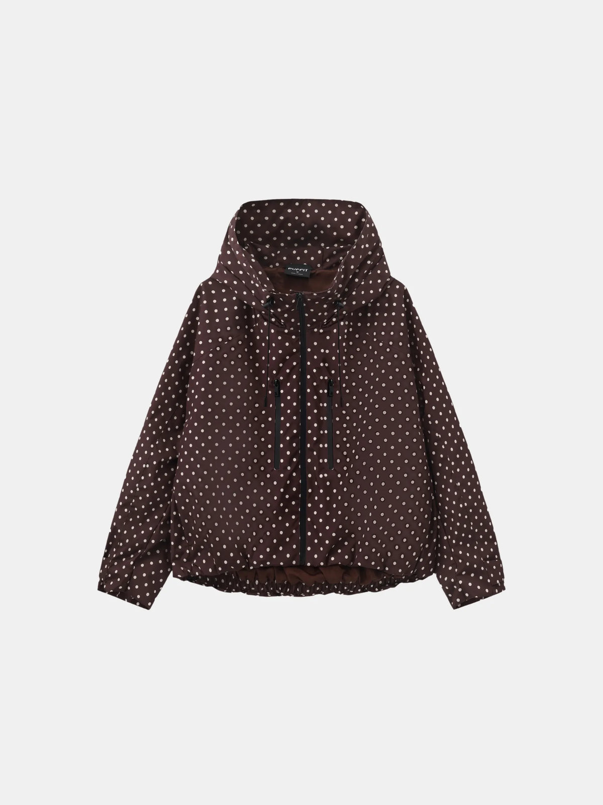 One Size Brown Dot Short Oversized Rain Jacket