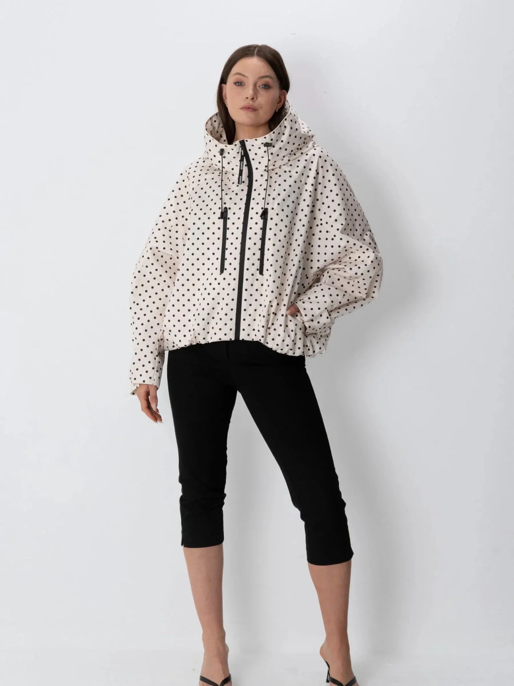 One Size Dot Short Oversized Rain Jacket