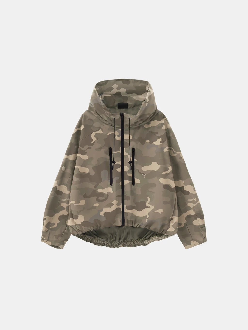 One Size Taupe Camo Short Oversized Rain Jacket