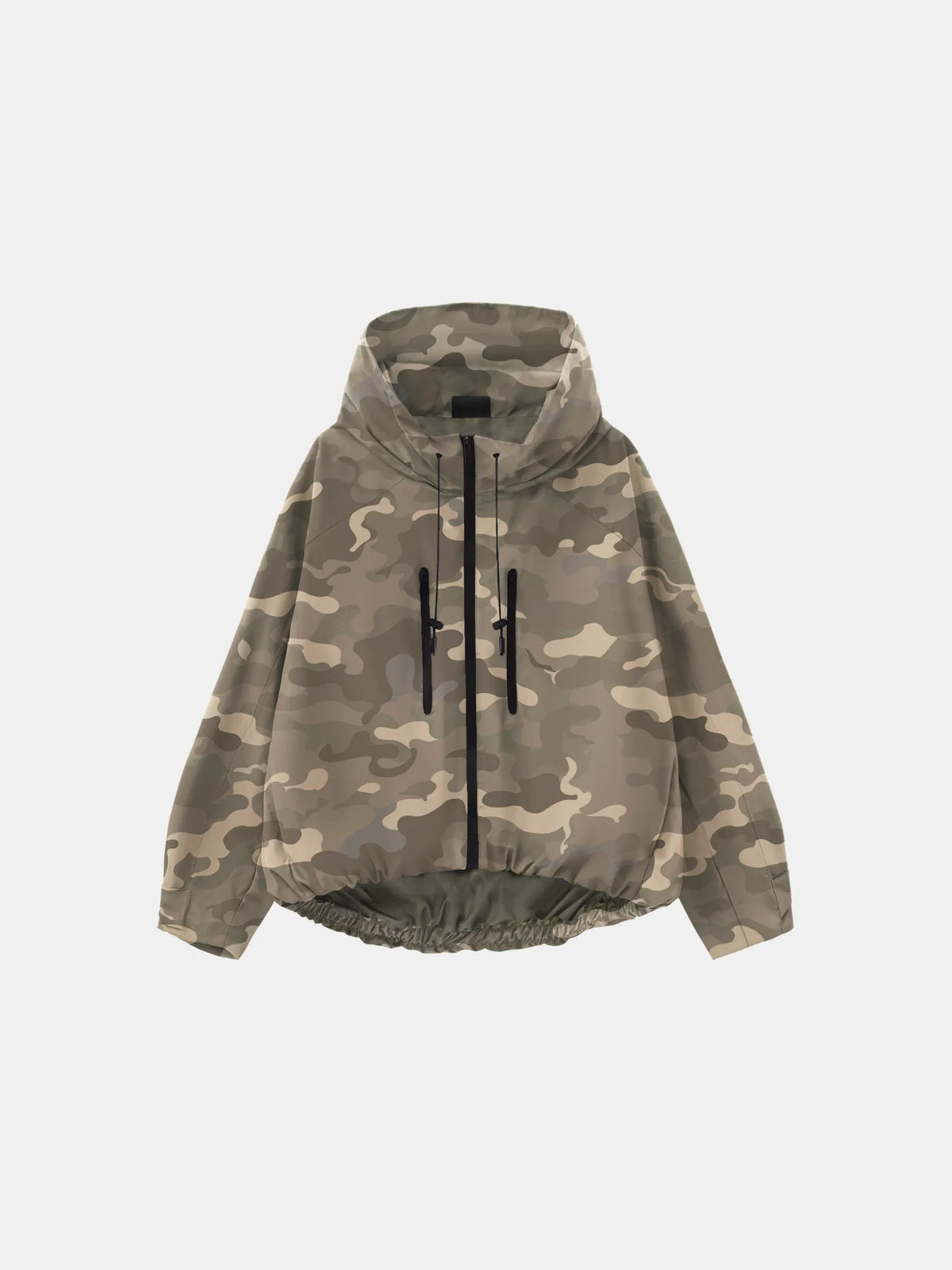 One Size Taupe Camo Short Oversized Rain Jacket