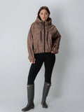 One Size Leopard Print Short Oversized Rain Jacket
