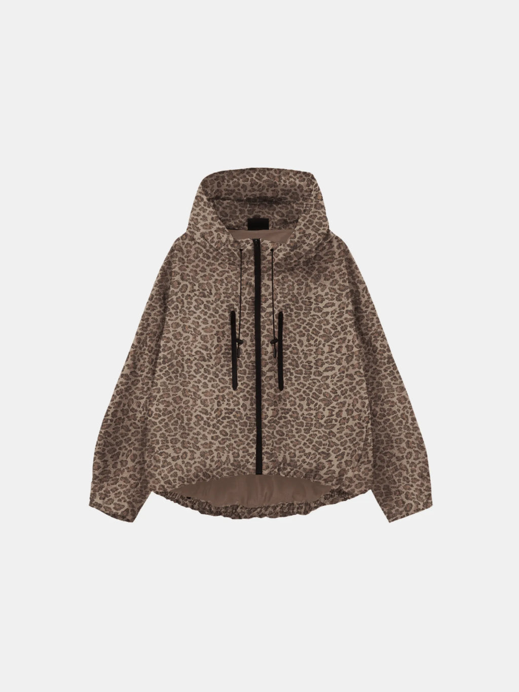 One Size Leopard Print Short Oversized Rain Jacket