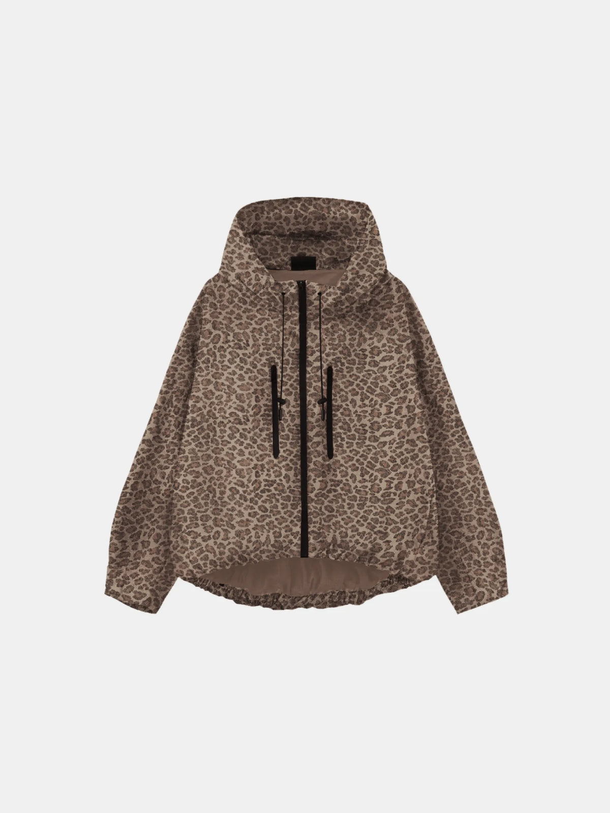 One Size Leopard Print Short Oversized Rain Jacket
