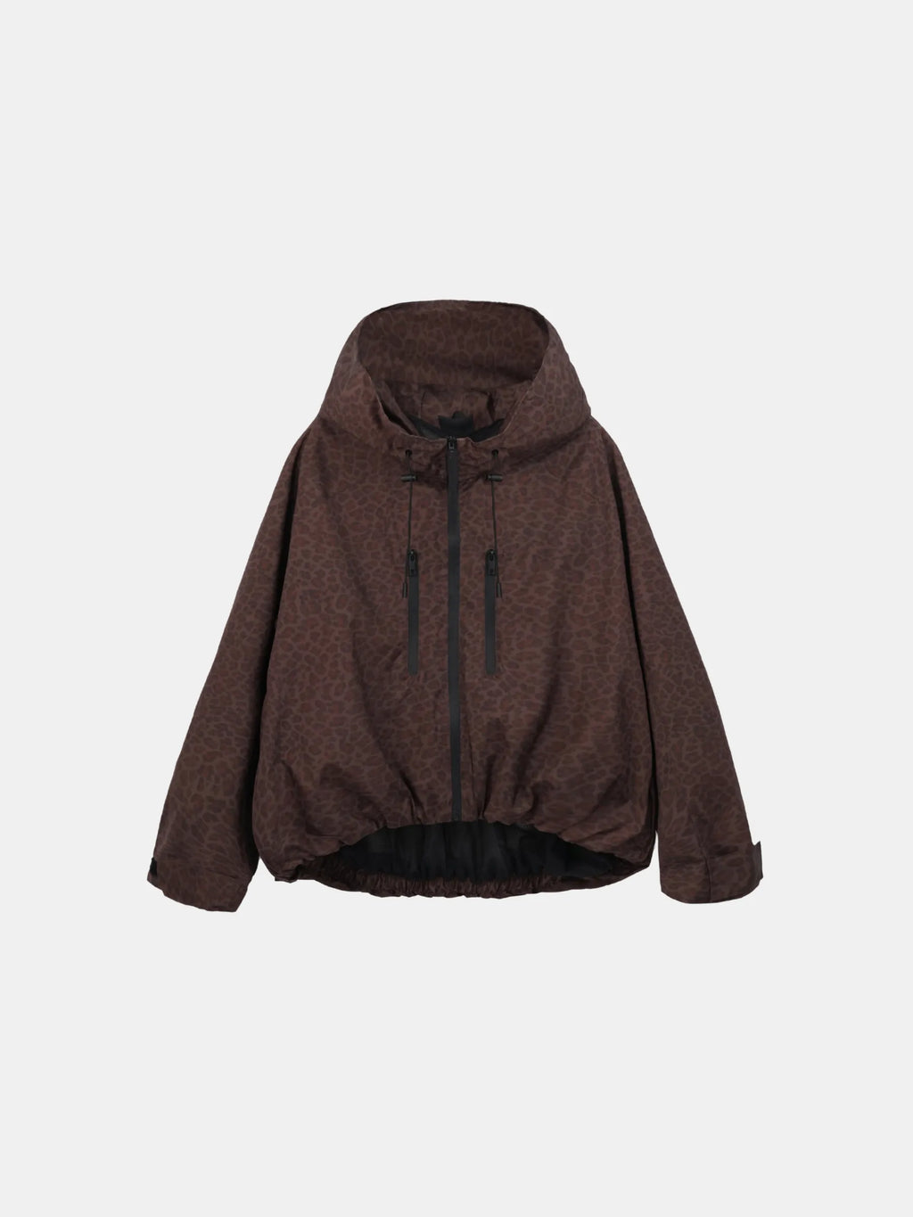 One Size Mocha Leopard Short Oversized Rain Jacket