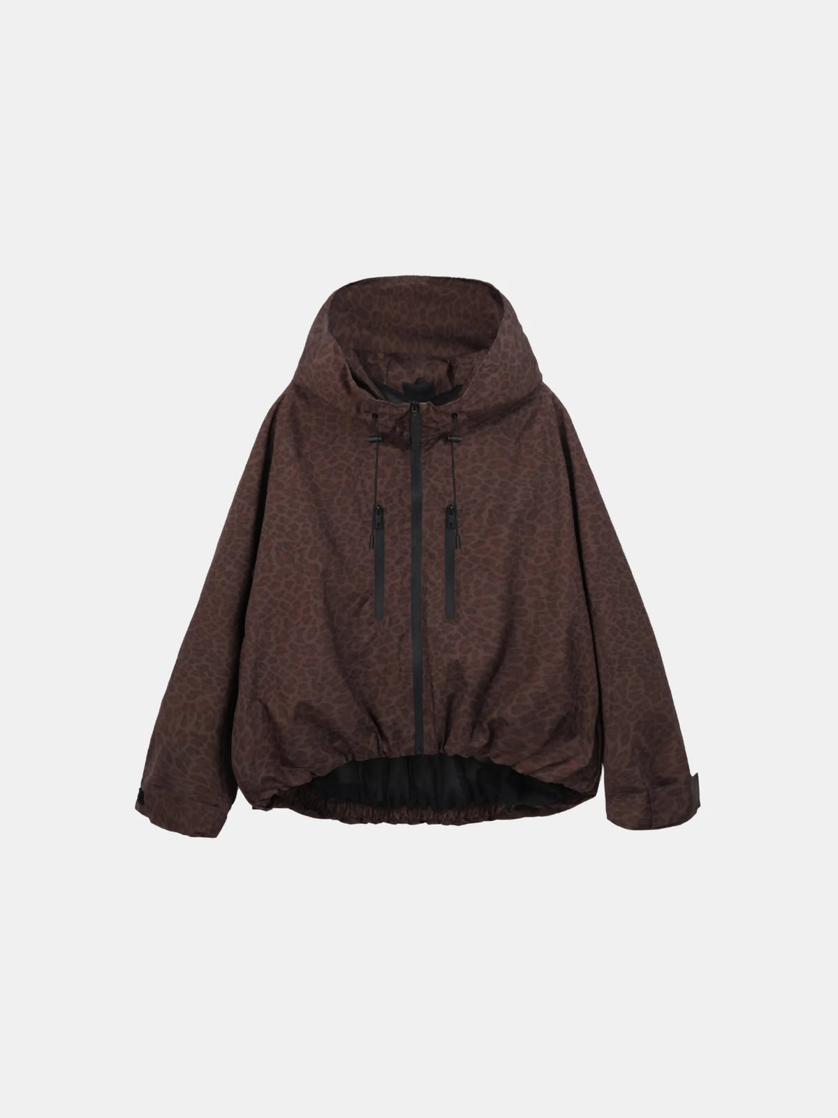 One Size Mocha Leopard Short Oversized Rain Jacket