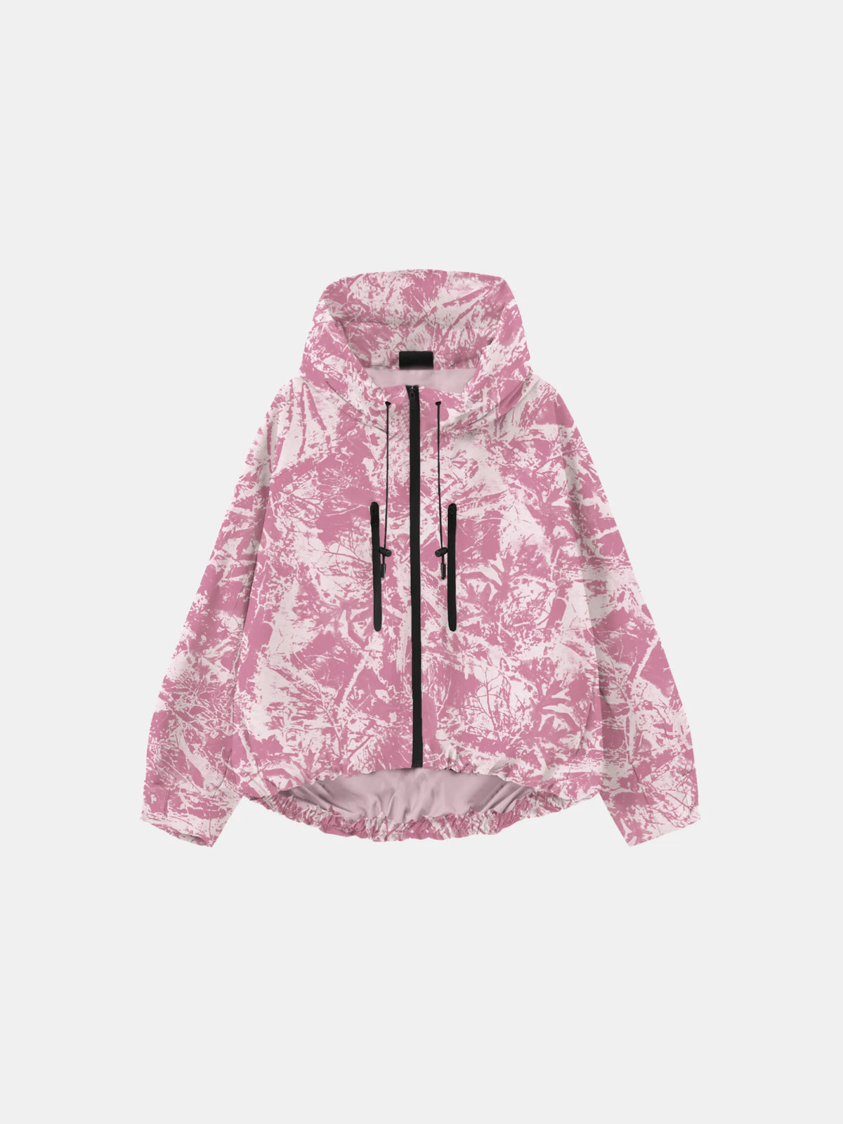 One Size Pink Forest Camo Short Oversized Rain Jacket