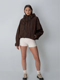 One Size Mocha Leopard Short Oversized Rain Jacket