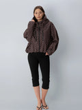 One Size Brown Dot Short Oversized Rain Jacket