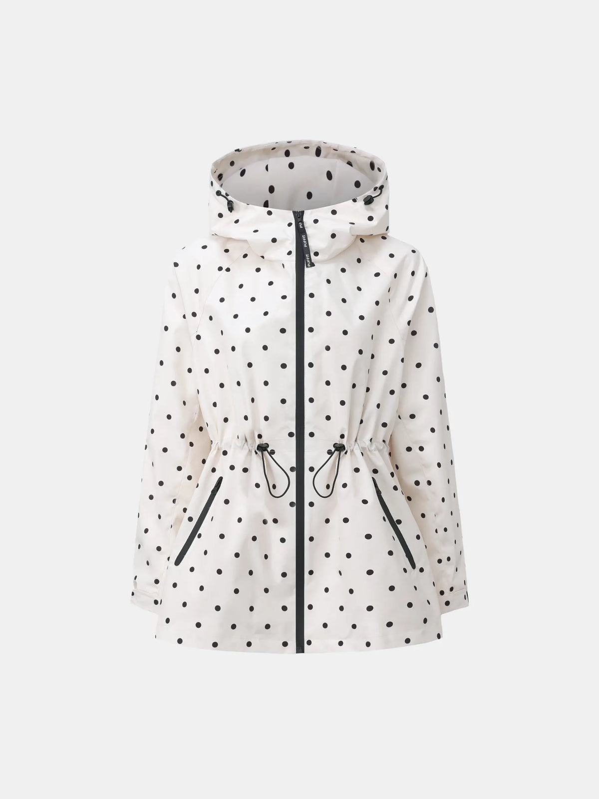 Polka Dot Full-Zip Rain Jacket