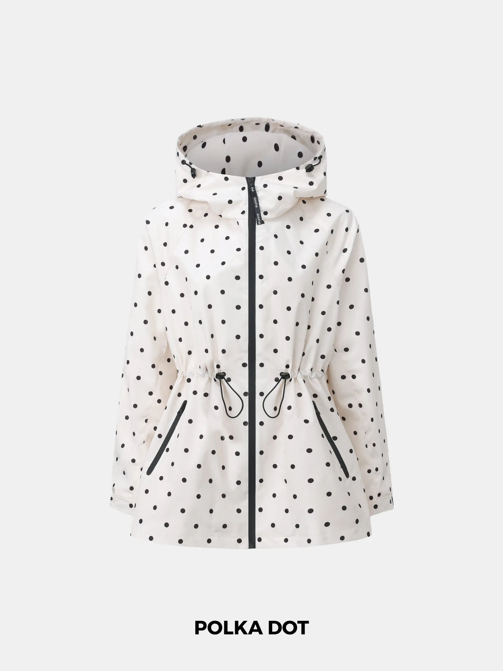 Polka Dot Full-Zip Rain Jacket
