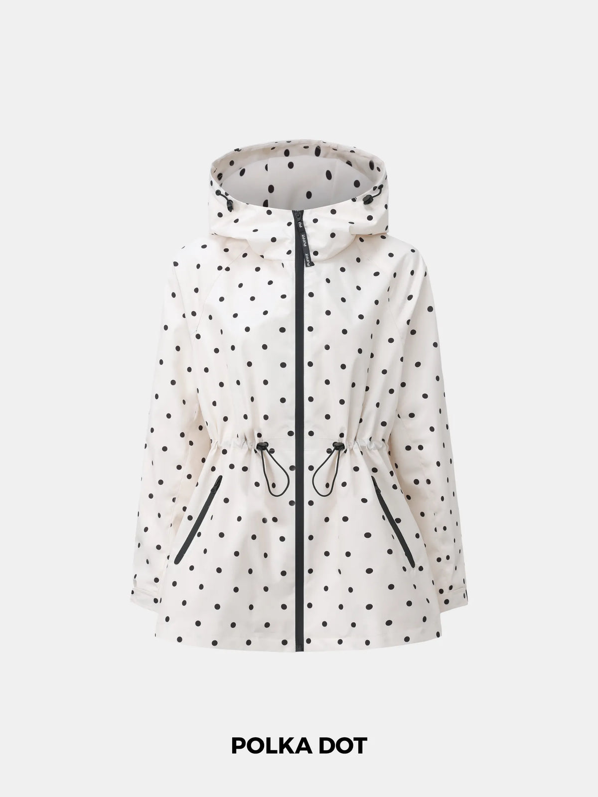 Polka Dot Full-Zip Rain Jacket