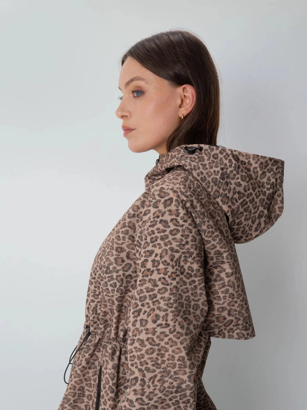 Premium Leopard Full Zip Rain Coat
