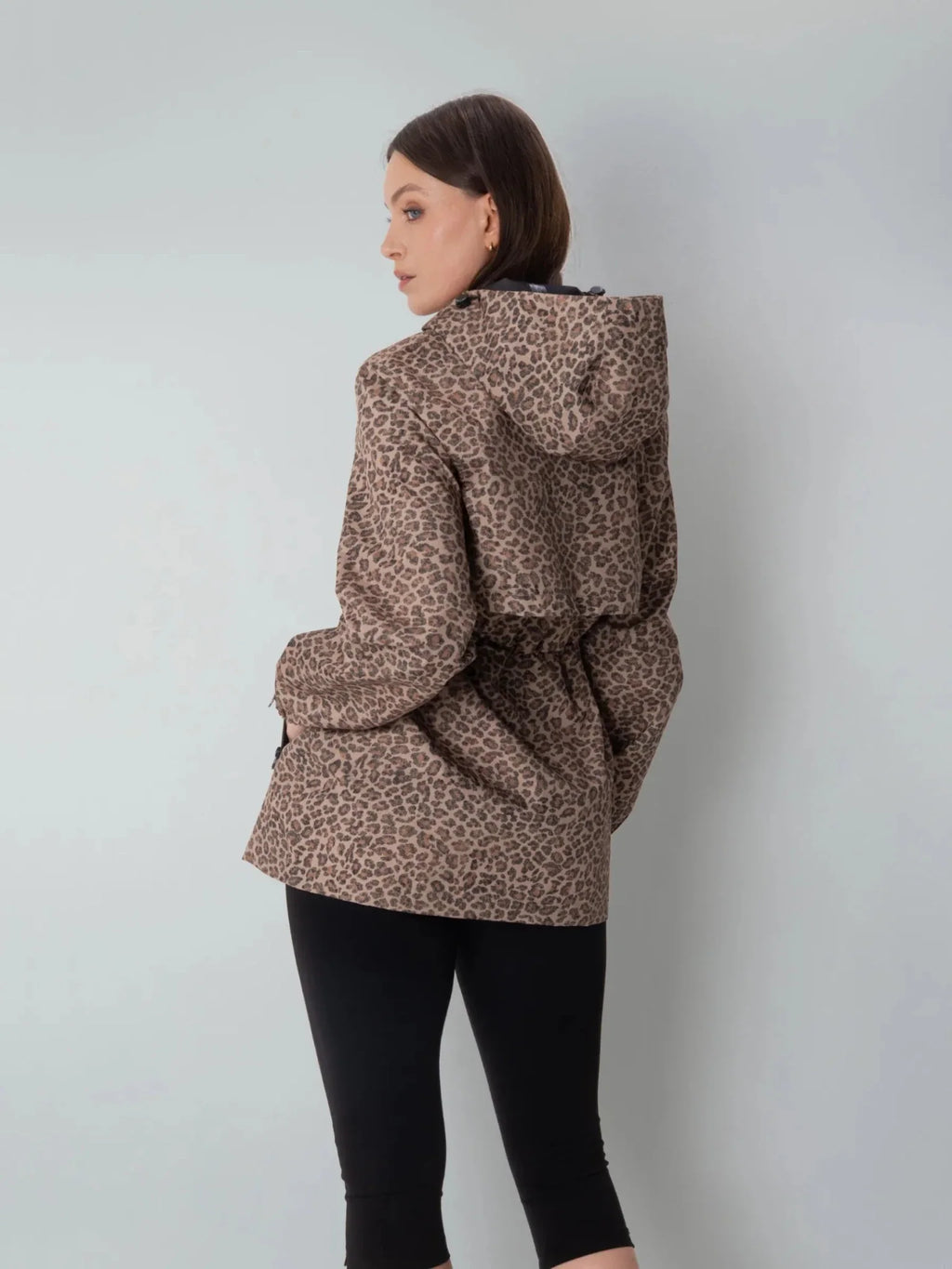 Premium Leopard Full Zip Rain Coat