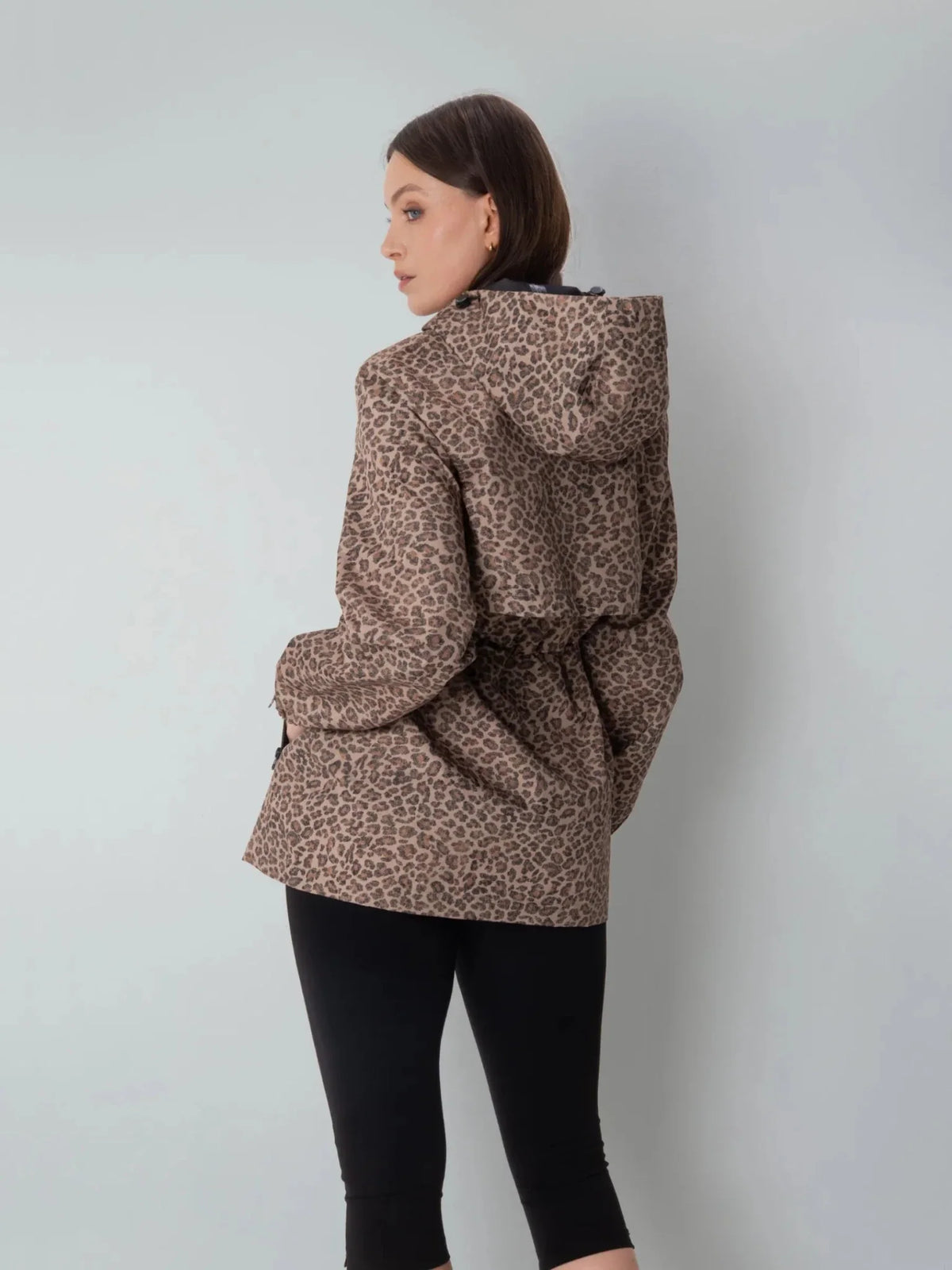 Premium Leopard Full Zip Rain Coat