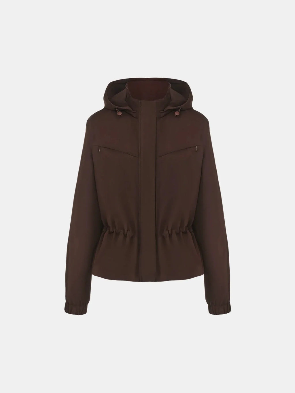 Short Drawstring Waist Rain Jacket