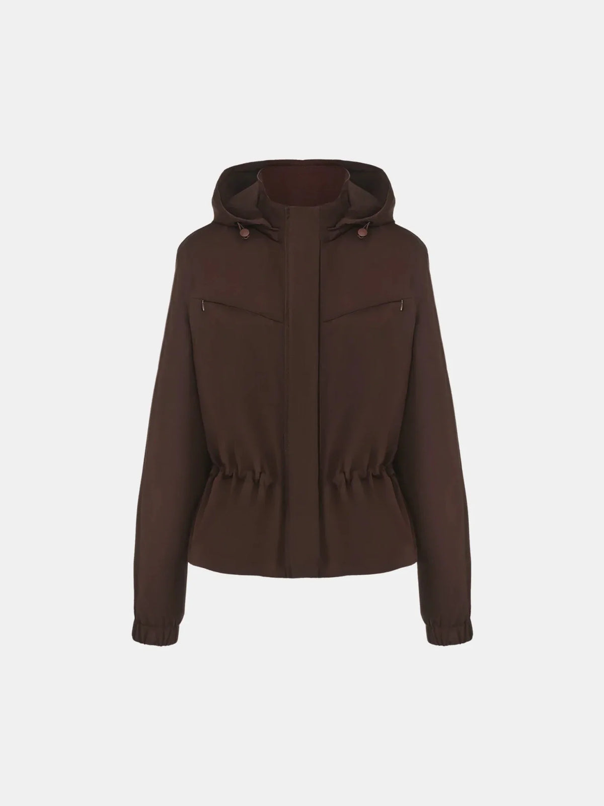Short Drawstring Waist Rain Jacket