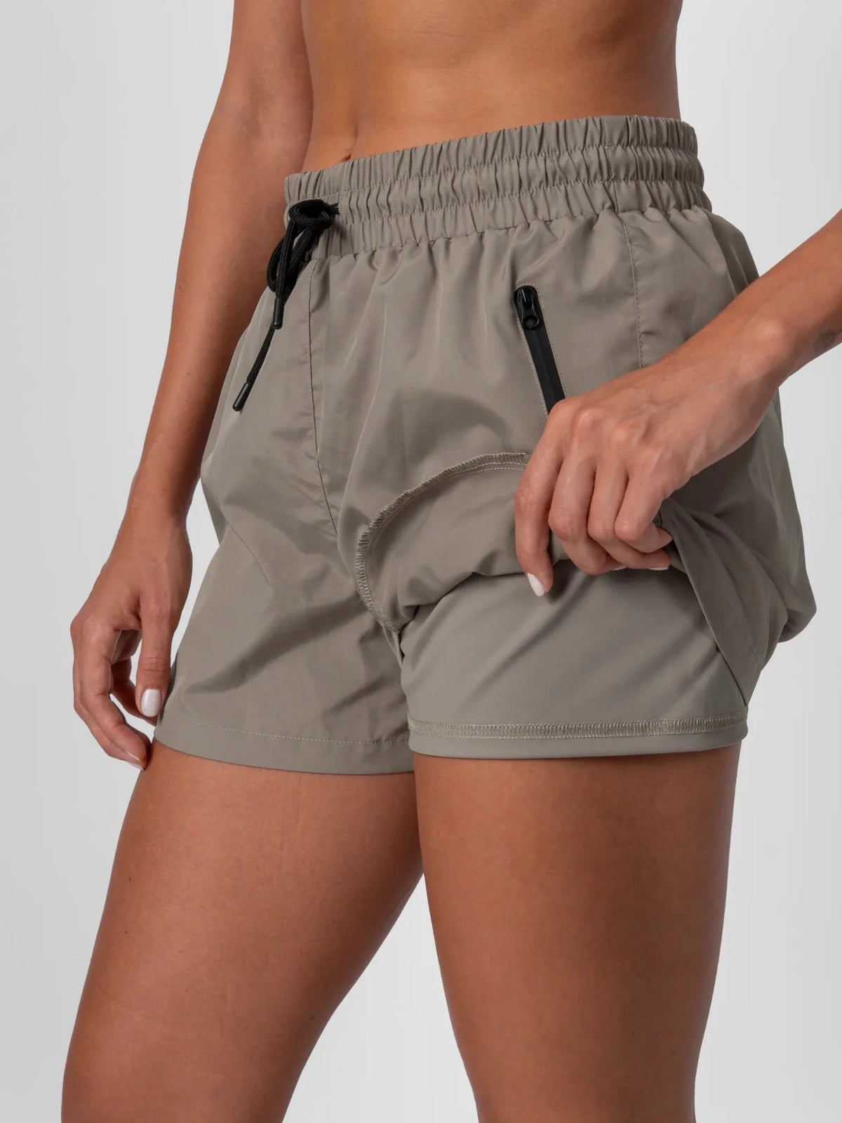 Waterproof Drawstring 2-in-1 Shorts