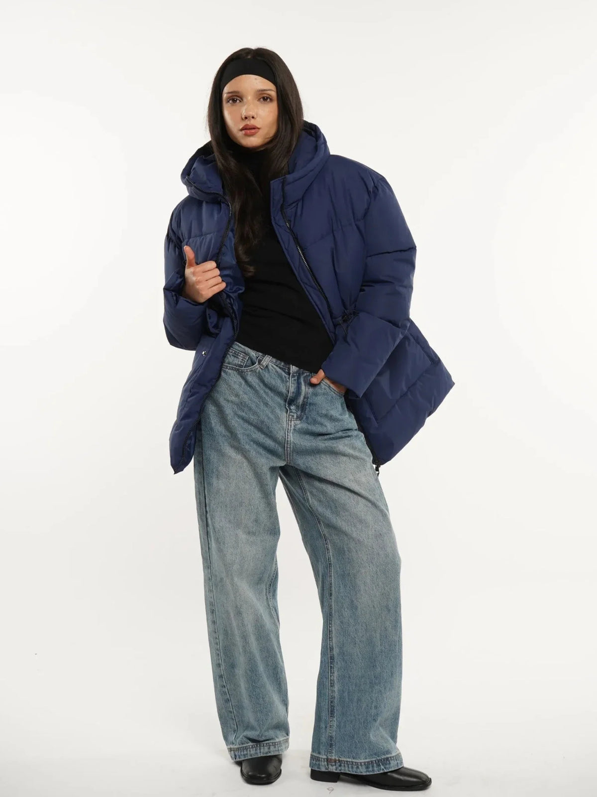 Classic Cinched Waist Puffer Jacket
