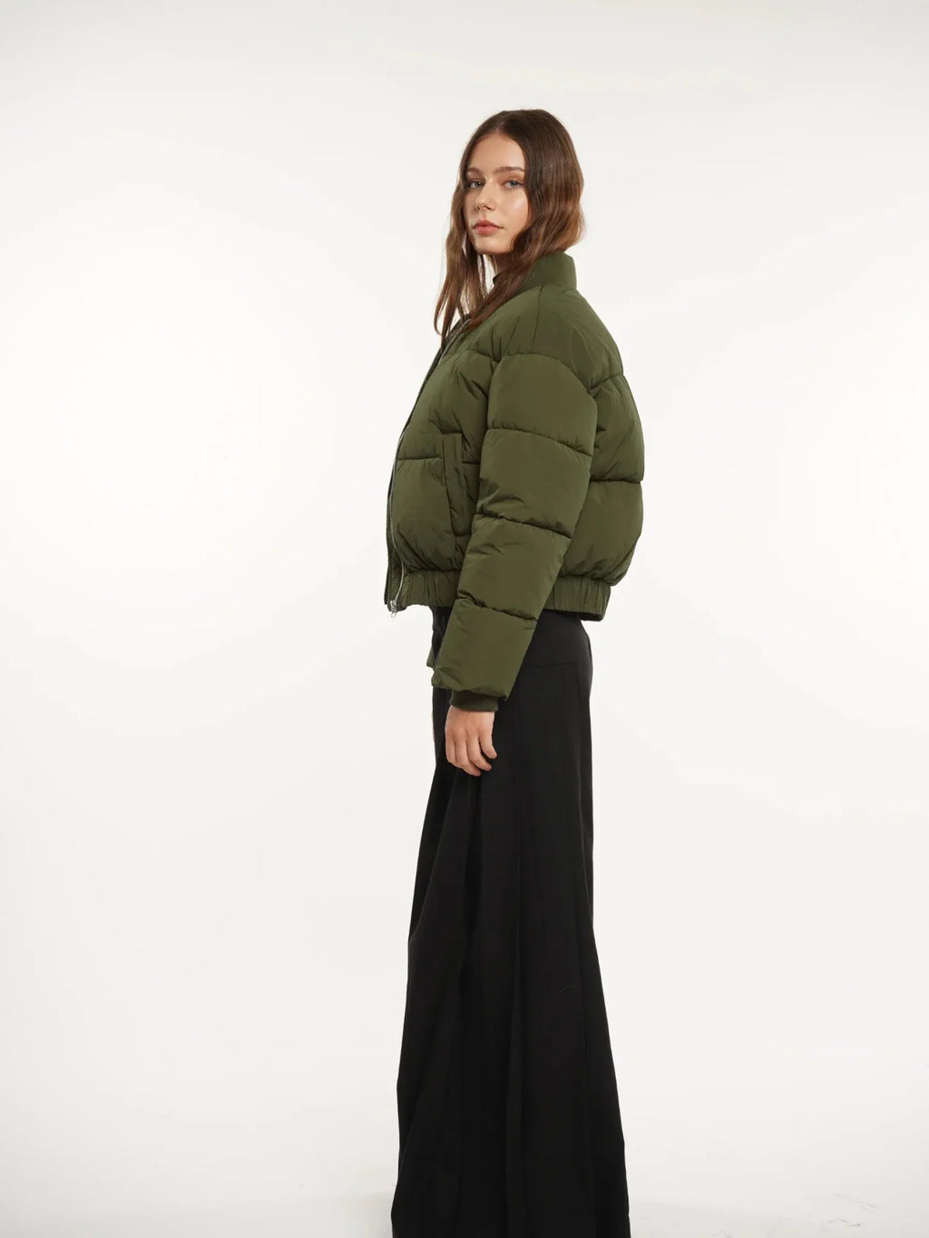 Metal Zip Puffer Bomber