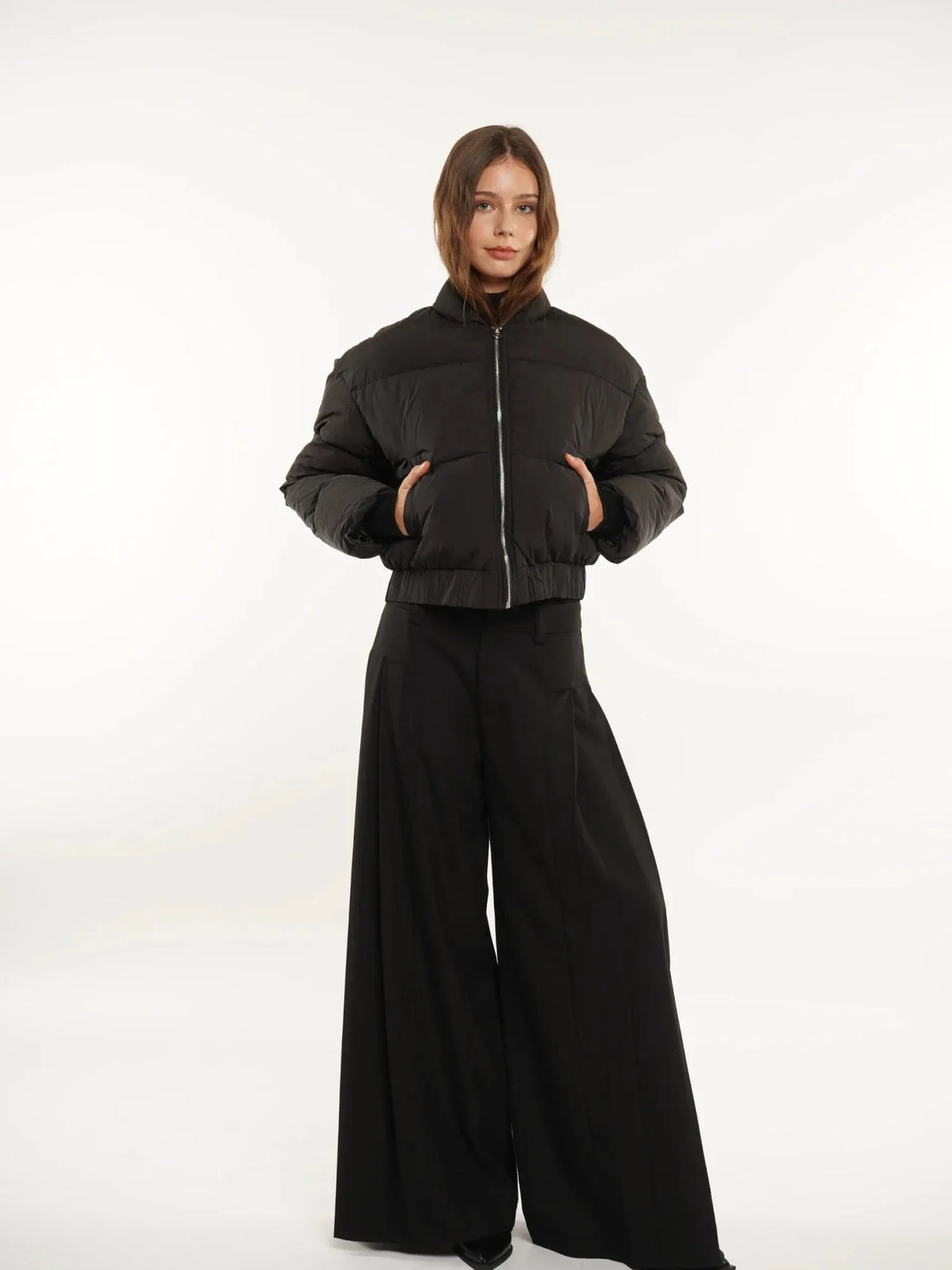 Metal Zip Puffer Bomber