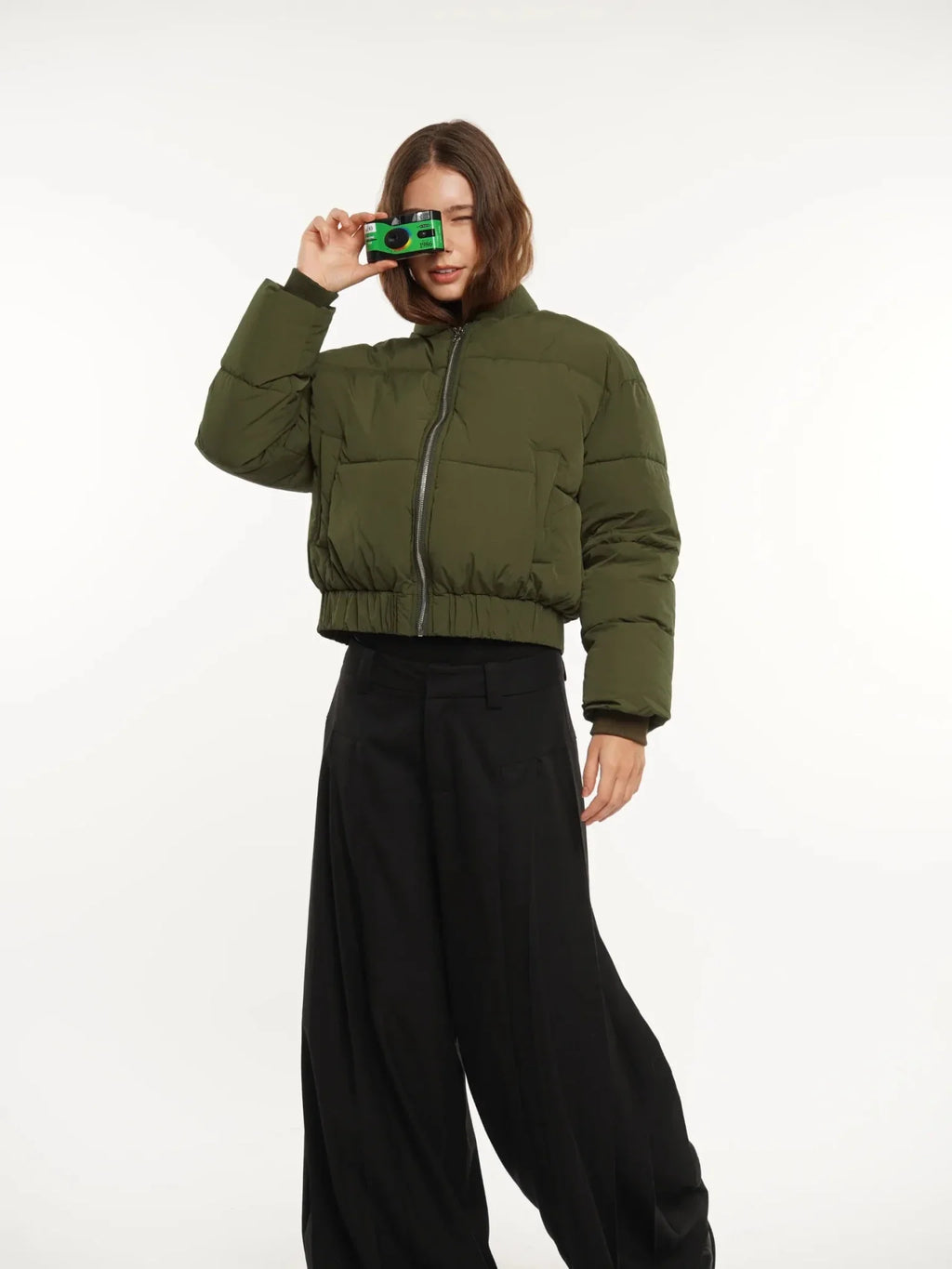 Metal Zip Puffer Bomber