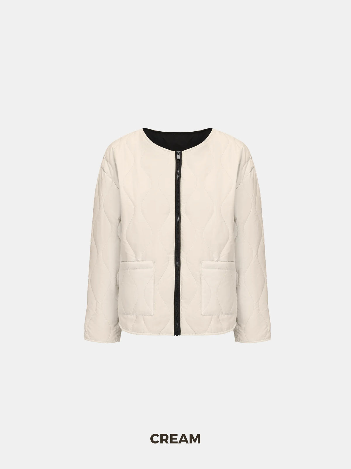 Round Neck Quilted Puffer Jacket