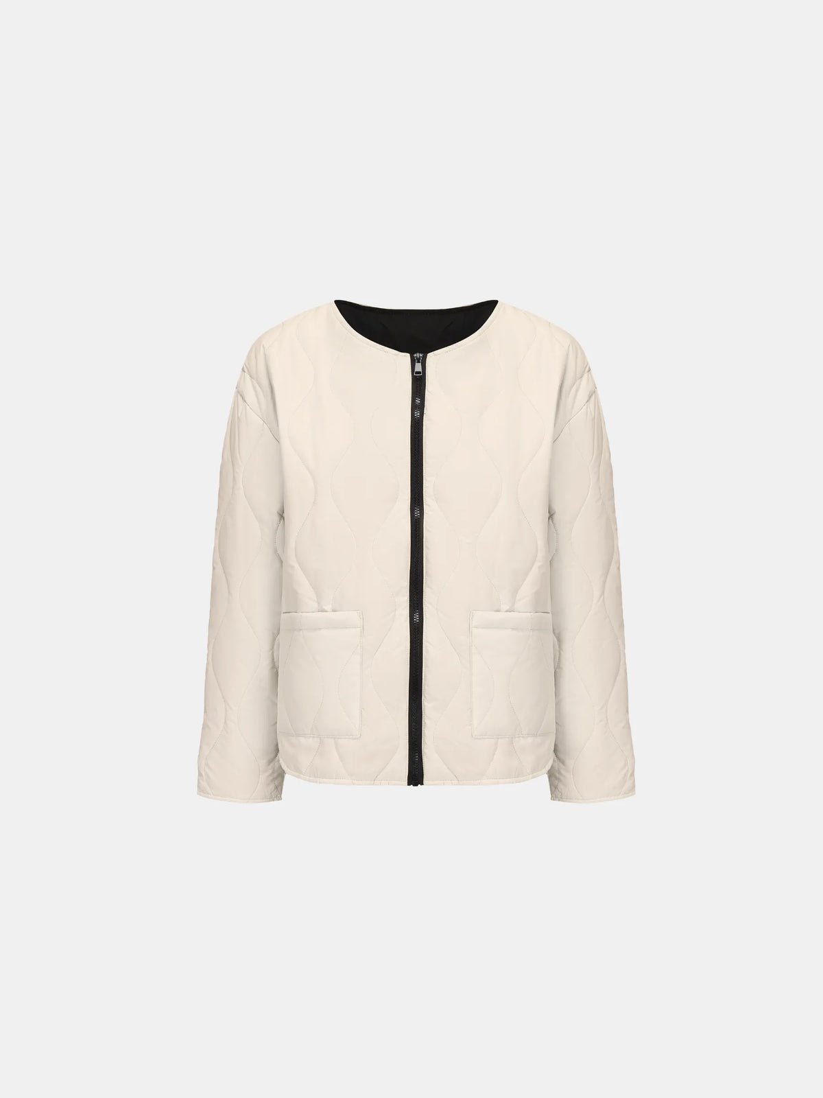 Round Neck Quilted Puffer Jacket