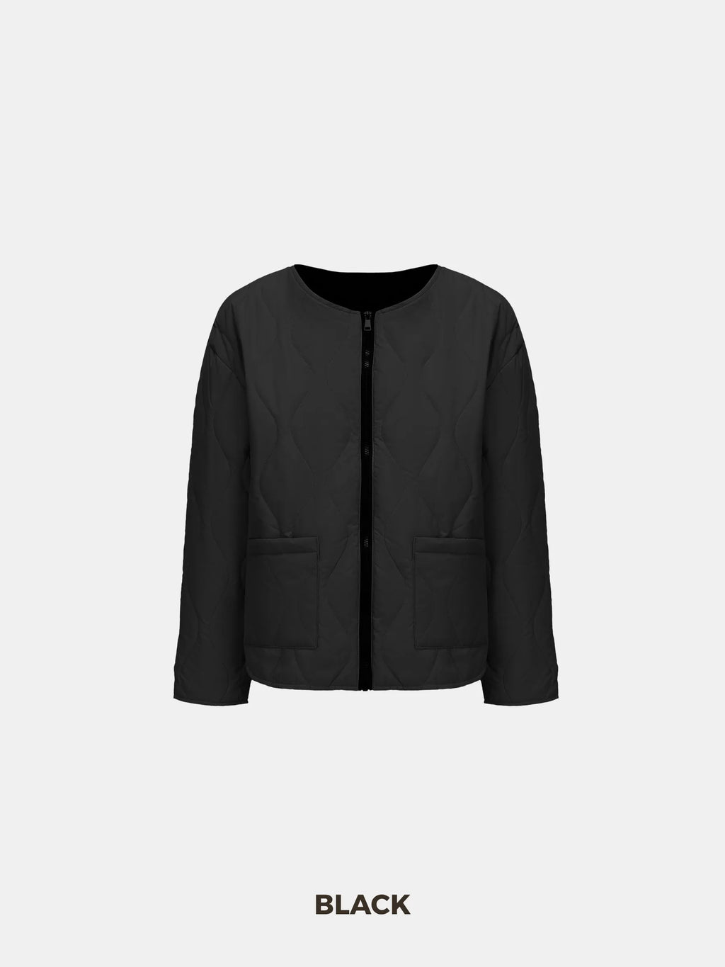 Round Neck Quilted Puffer Jacket