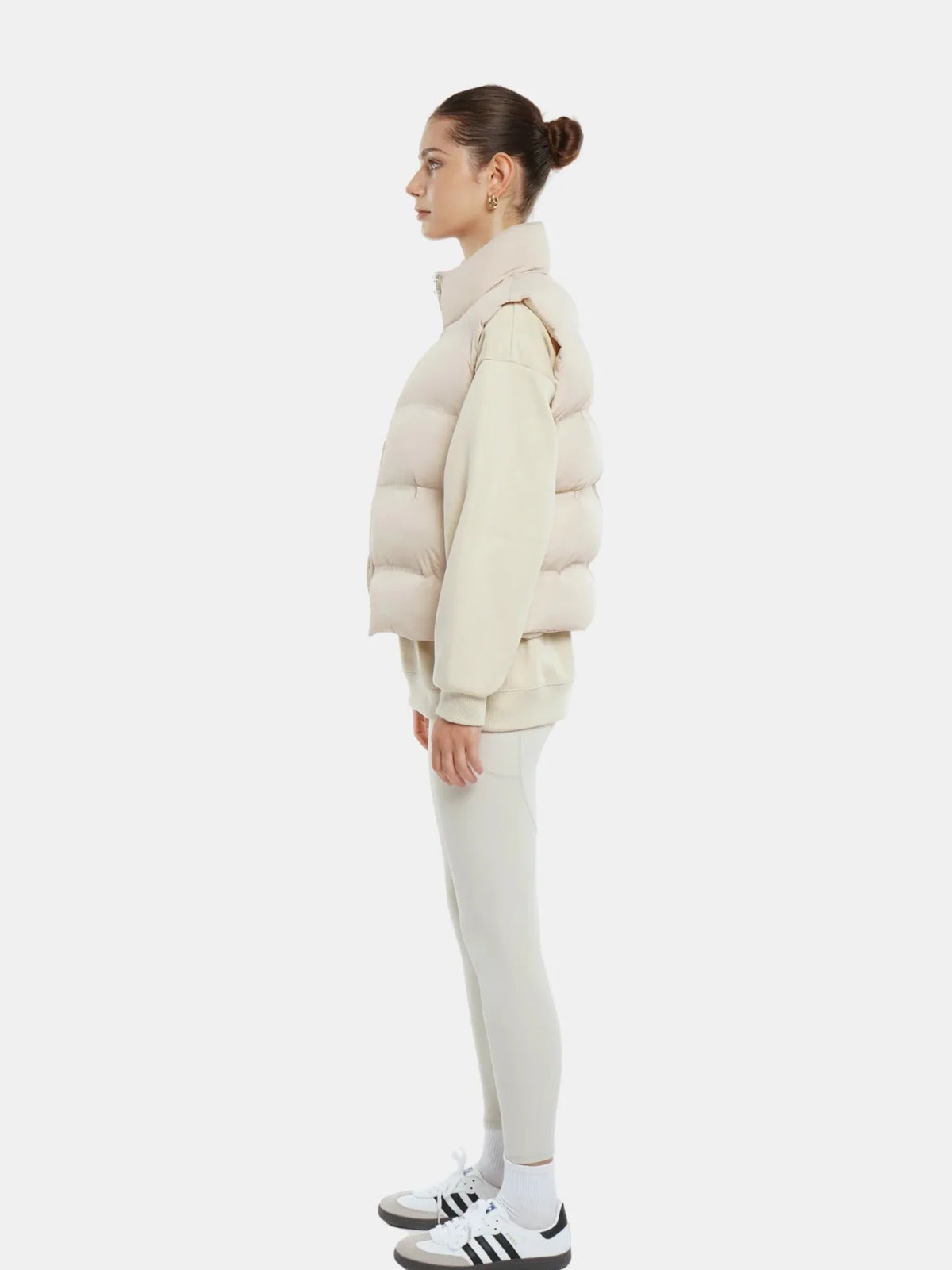 Taped Seams Funnel Neck Puffer Gilet