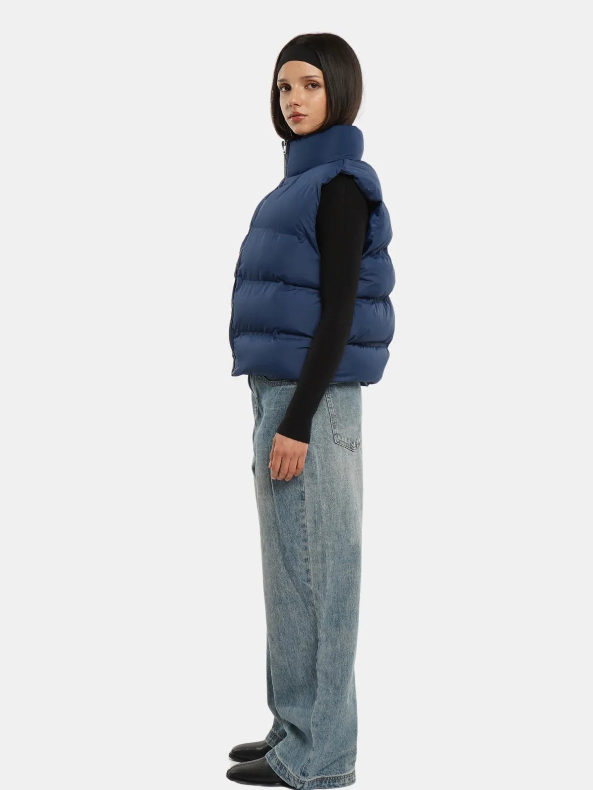 Taped Seams Funnel Neck Puffer Gilet