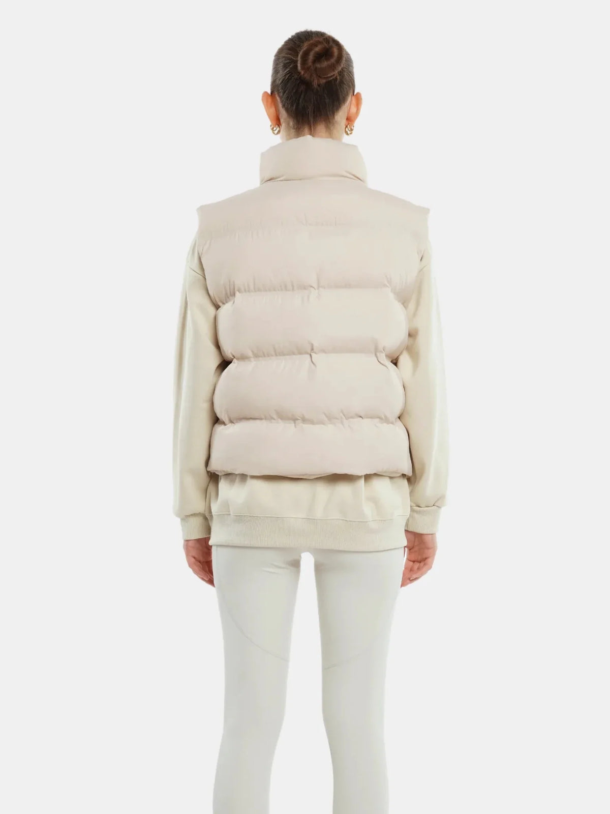 Taped Seams Funnel Neck Puffer Gilet